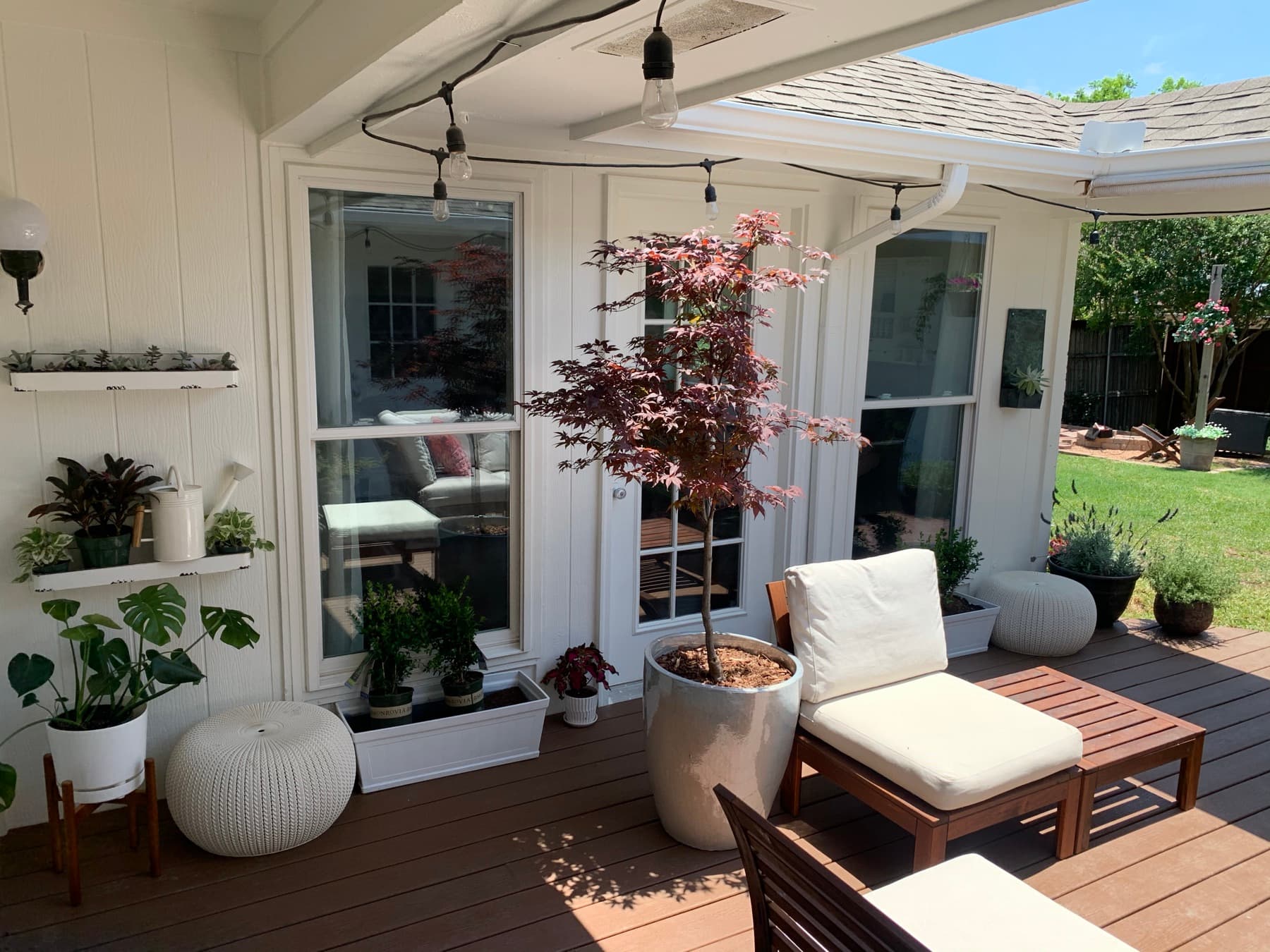 The patio reimagined as a styled deck lounge